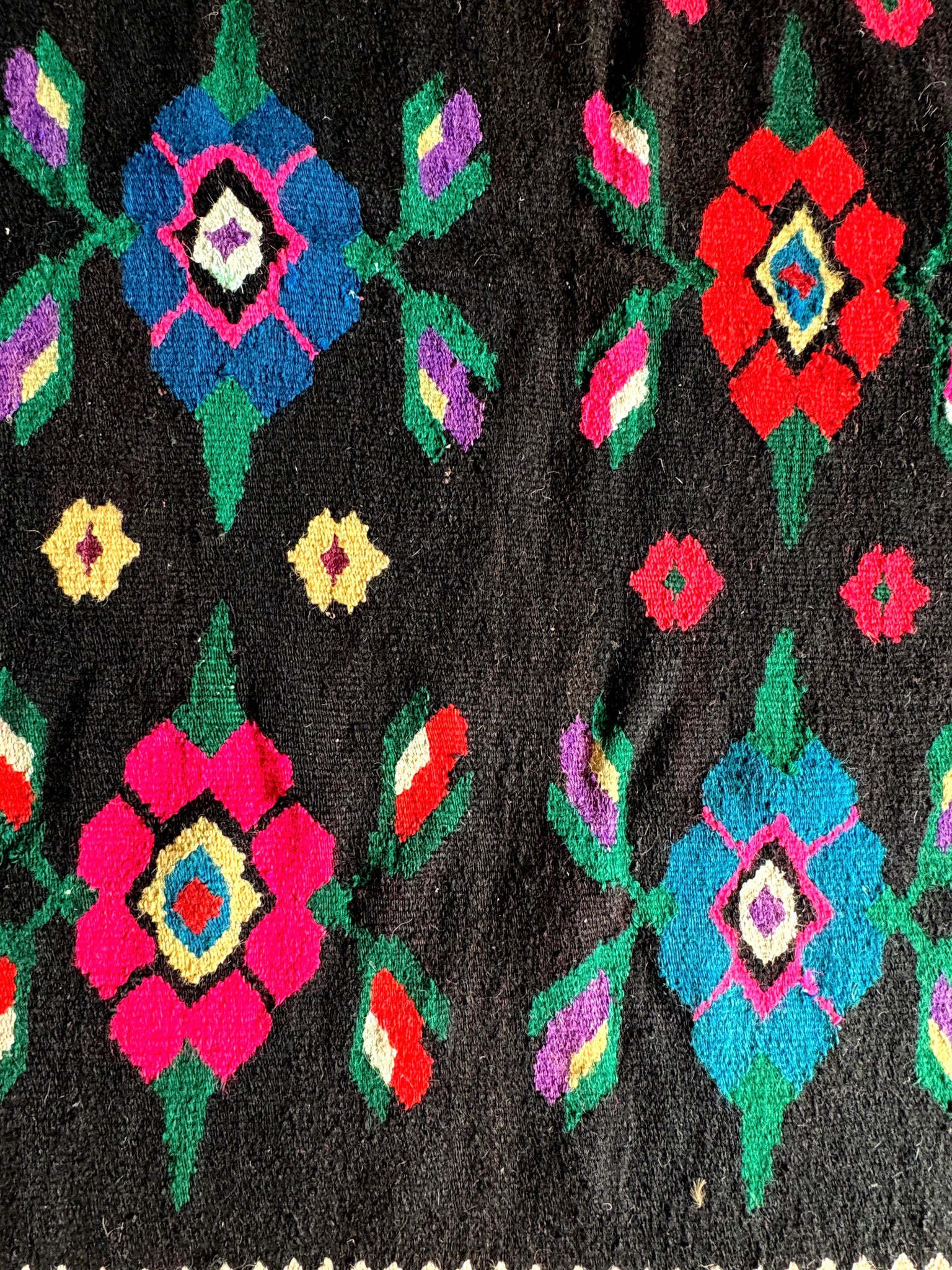 Vintage Floral Maramureș Wool Rug, 178x145 cm, view 7