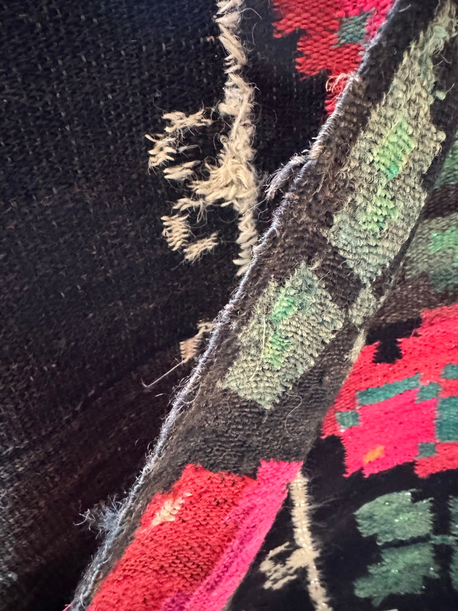 Vintage Black Floral Maramureș Wool Rug, 210x140 cm, view 15
