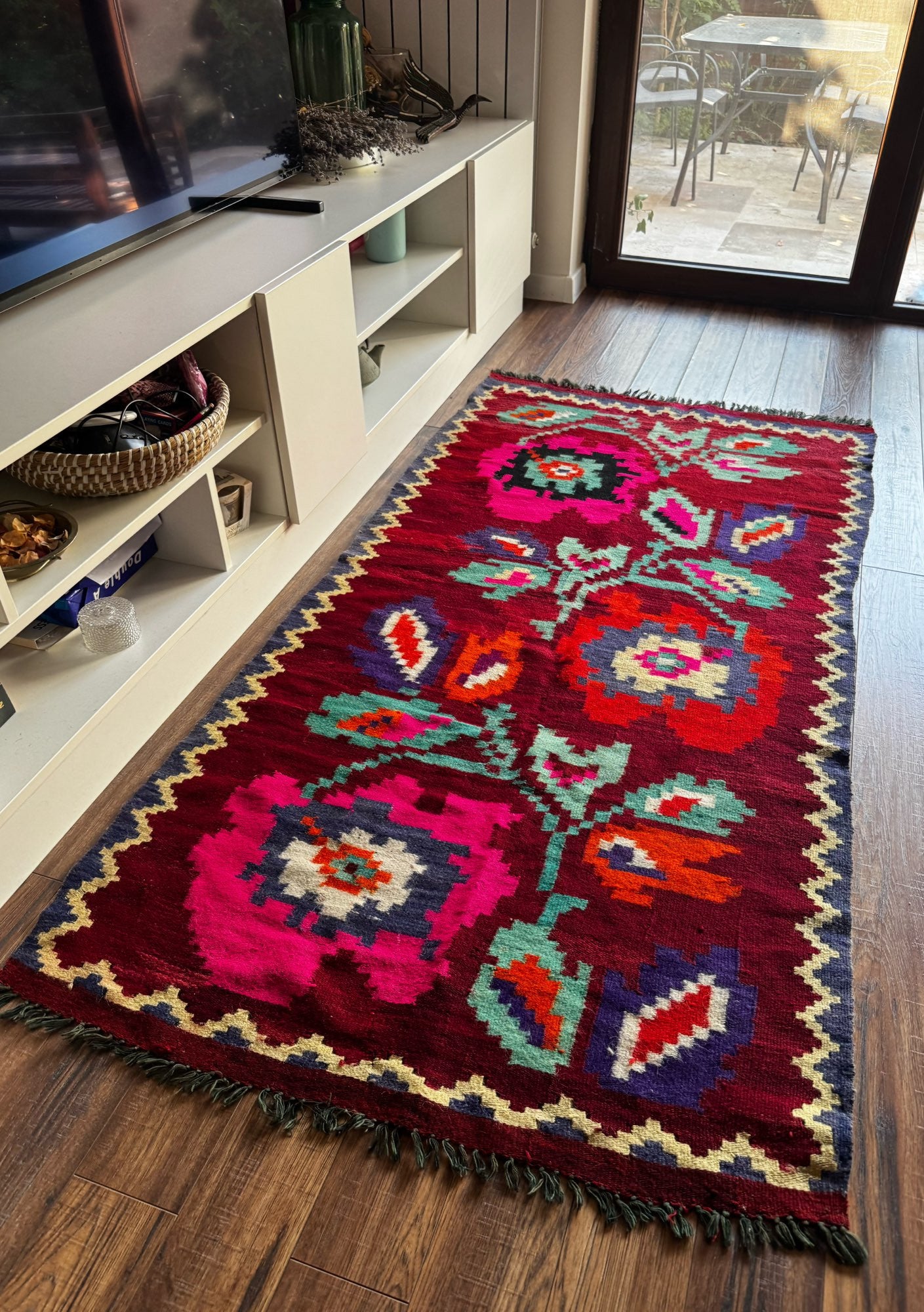 Vintage Floral Maramureș Wool Runner Rug, 193x92 cm, view 4