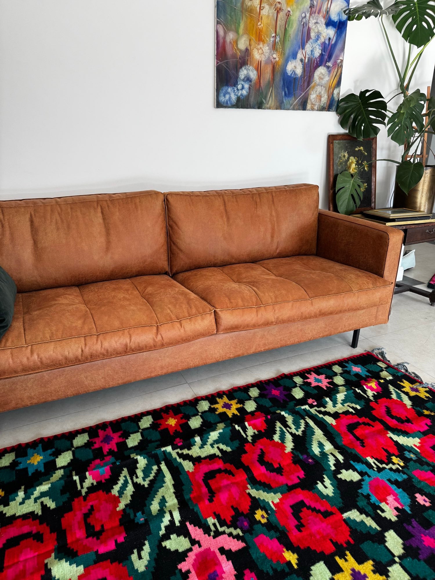 Vintage Floral Moldavian Wool Rug, 230x110 cm, view 13
