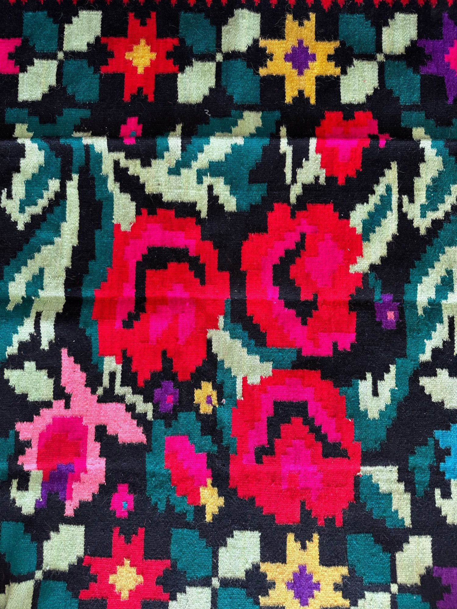 Vintage Floral Moldavian Wool Rug, 230x110 cm, view 8