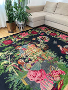 Vintage Black Muntenian Wool Rug, 317x191 cm, view 4