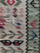 Vintage Geometric Oltenian Wool Kilim Rug, 190x100 cm, view 7