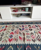 Vintage White Geometric Oltenian Kilim Runner, 295x90 cm, view 11