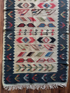 Vintage White Geometric Oltenian Kilim Runner, 295x90 cm, view 13