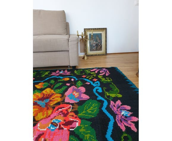 Vintage Floral Oltenian Rug, 260x157 cm, view 3
