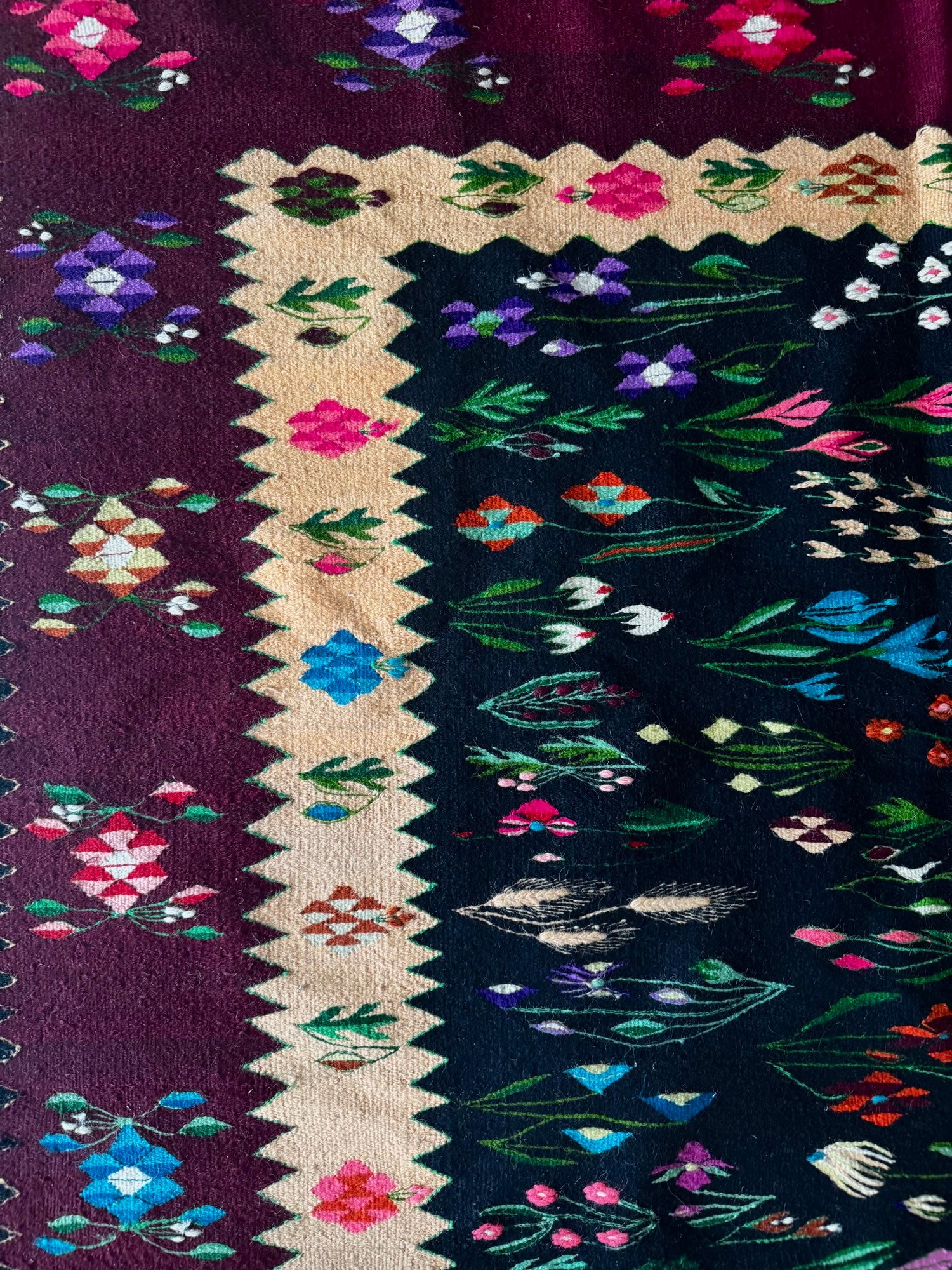 Vintage Floral Oltenian Wool Kilim Rug, 283x183 cm, view 10