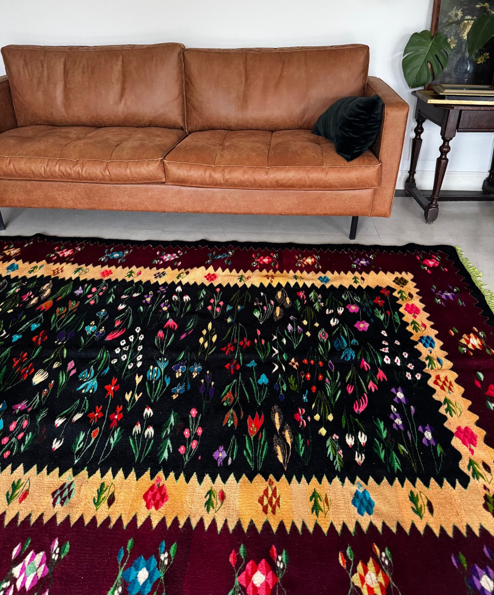 Vintage Floral Oltenian Wool Kilim Rug, 283x183 cm, view 15