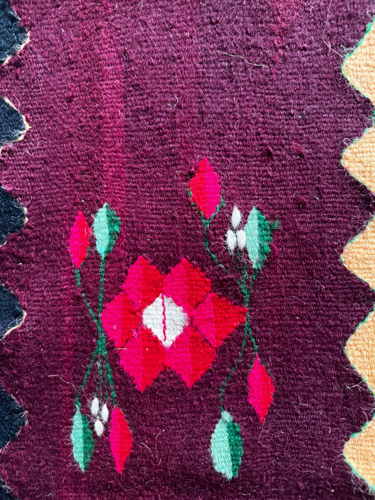 Vintage Floral Oltenian Wool Kilim Rug, 283x183 cm, view 9