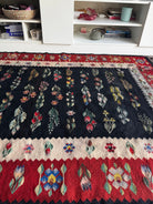 Vintage Geometric Oltenian Wool Kilim Rug, 195x143 cm, view 2