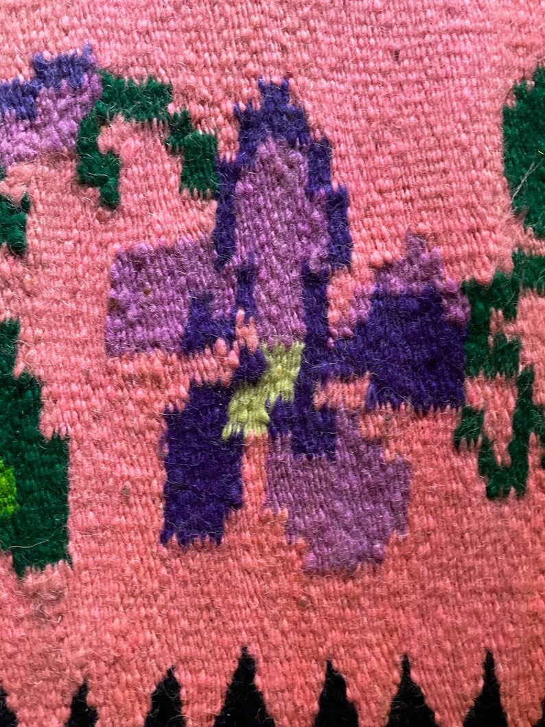 Vintage Purple Floral Oltenian Wool Rug, 214x160 cm, view 10