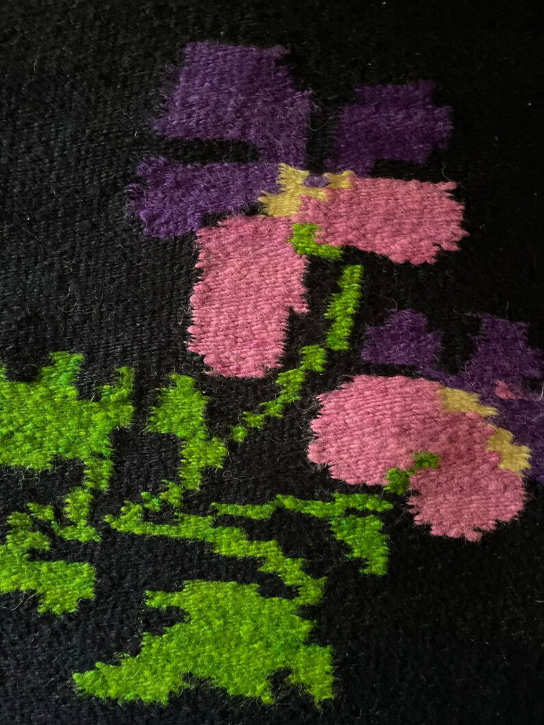 Vintage Purple Floral Oltenian Wool Rug, 214x160 cm, view 8