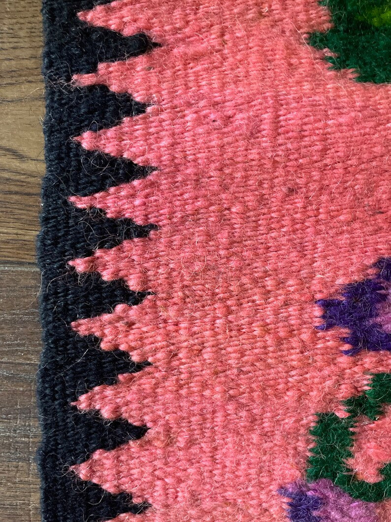 Vintage Purple Floral Oltenian Wool Rug, 214x160 cm, view 9