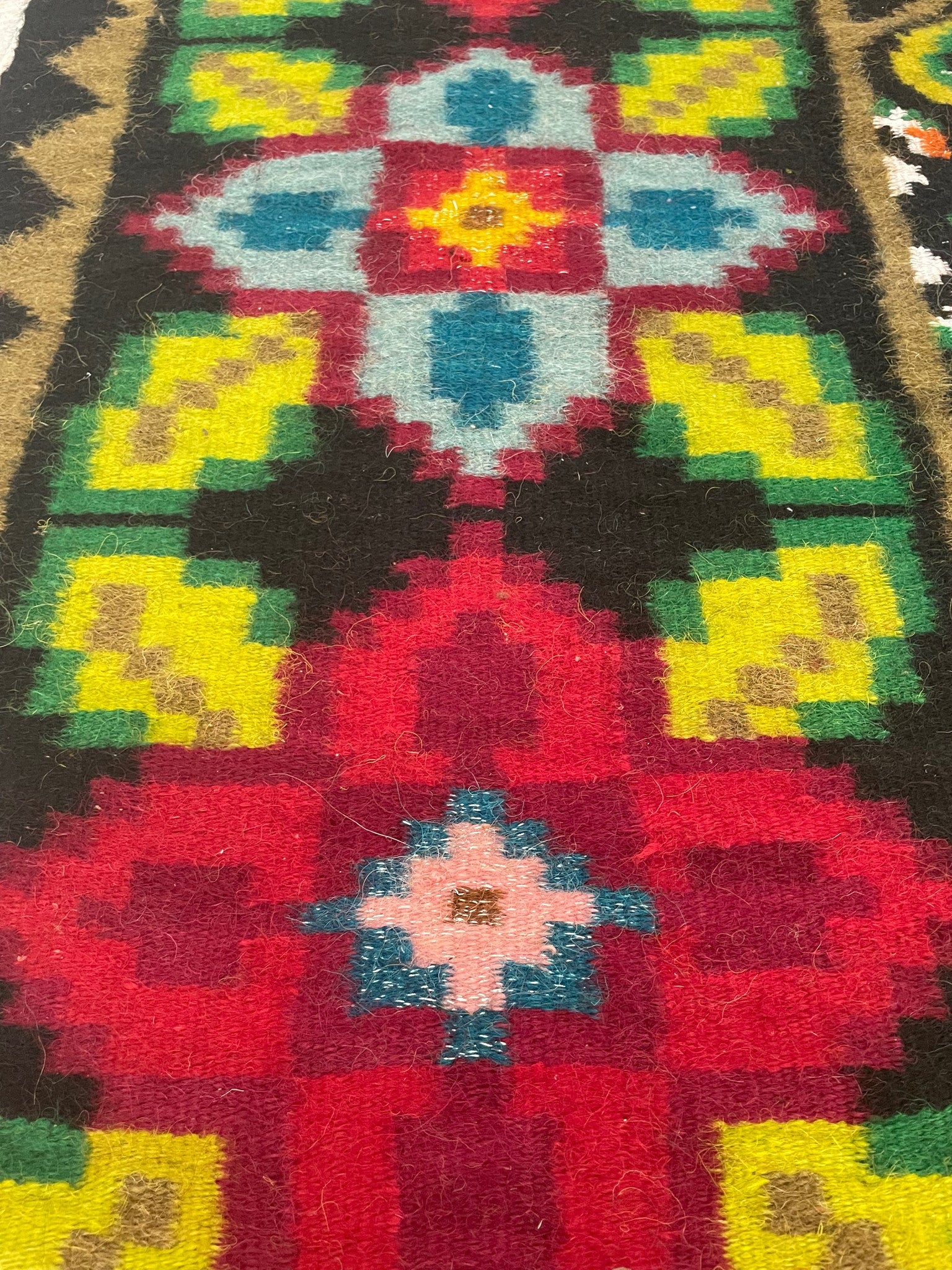 Vintage Green Floral Oltenian Wool Rug, 242x166 cm, view 10