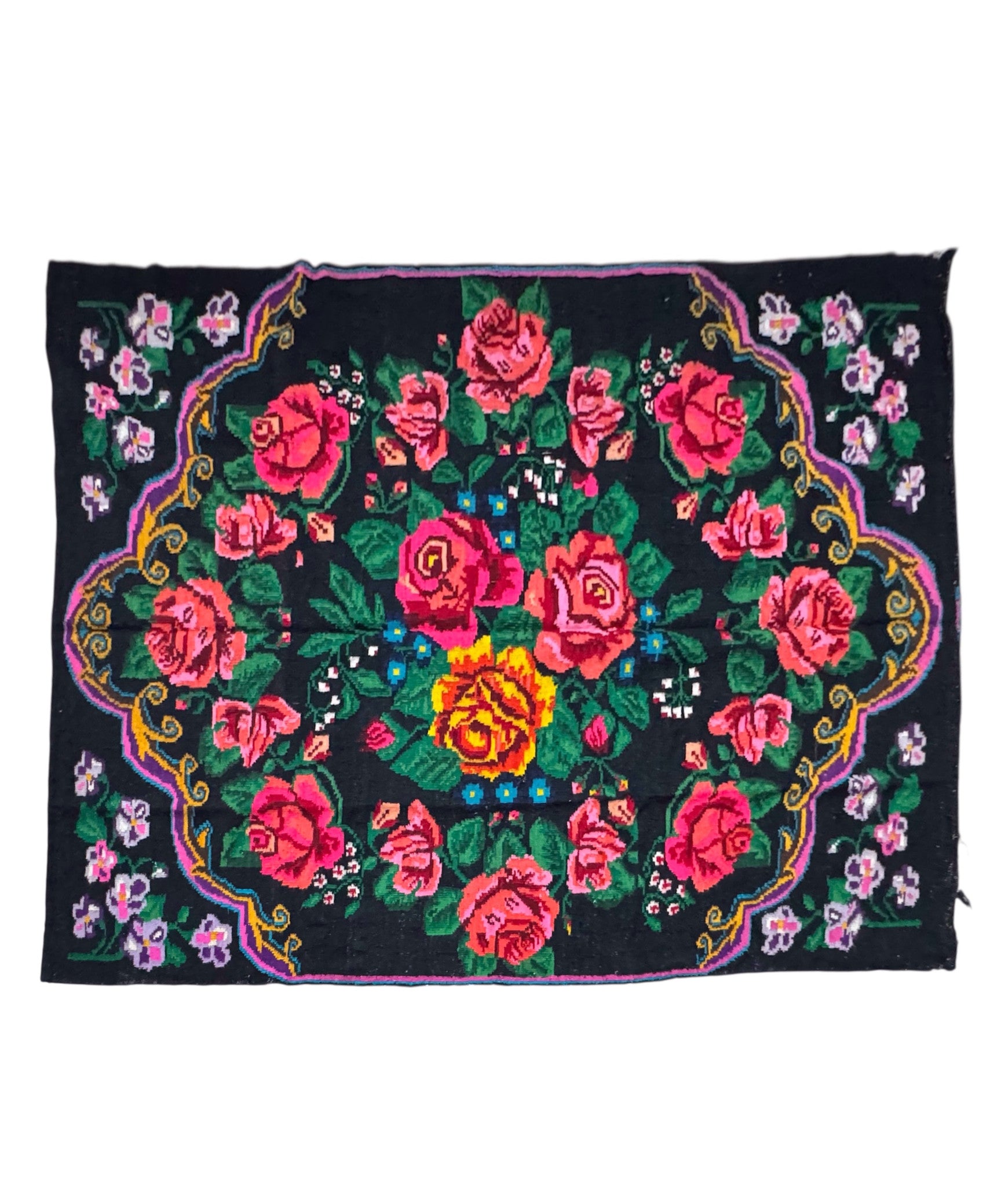 Vintage Floral Oltenian Wool Rug, 250x188 cm