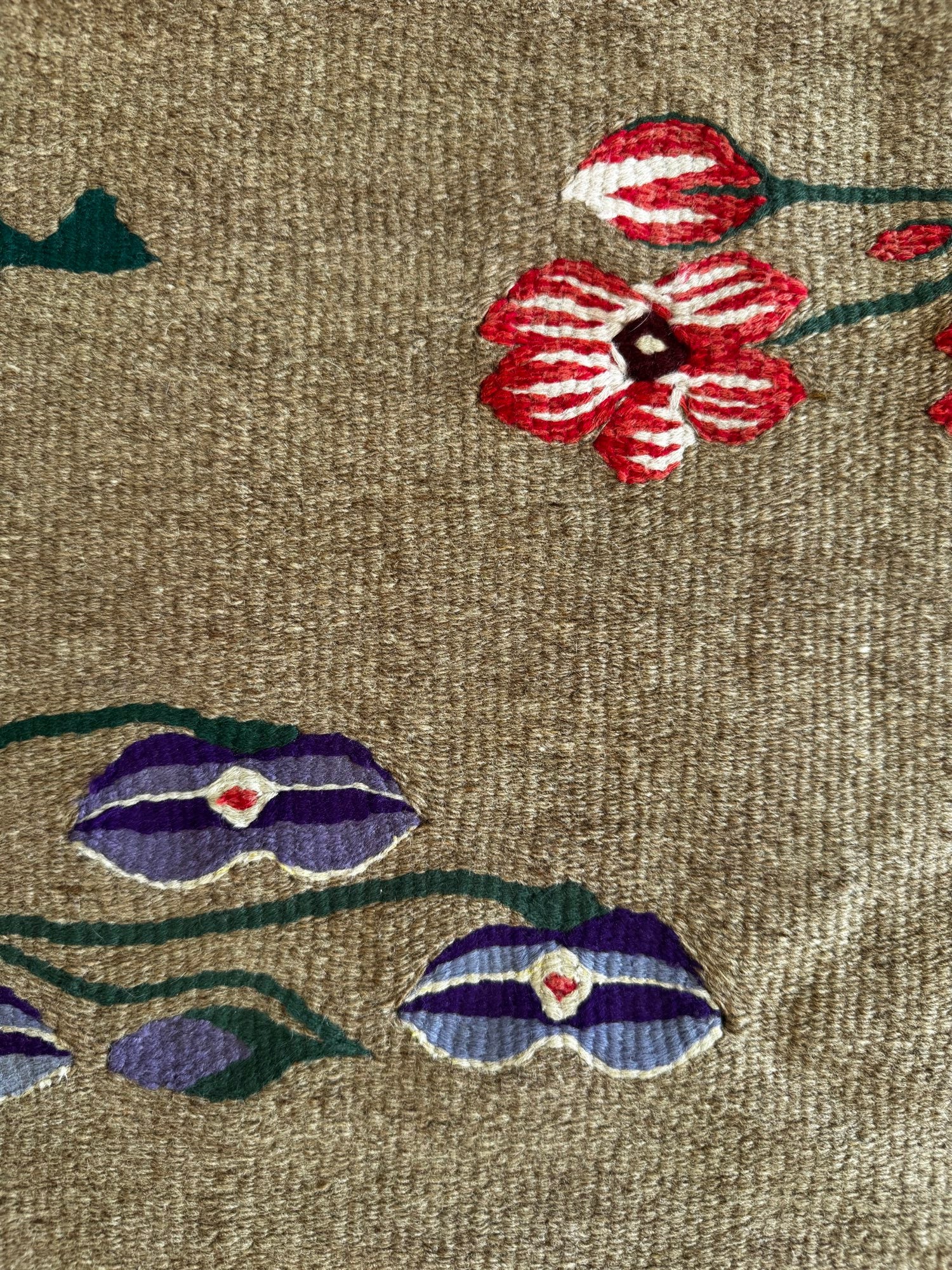 Vintage Greige Floral Oltenian Wool Rug, 265x175 cm, view 2