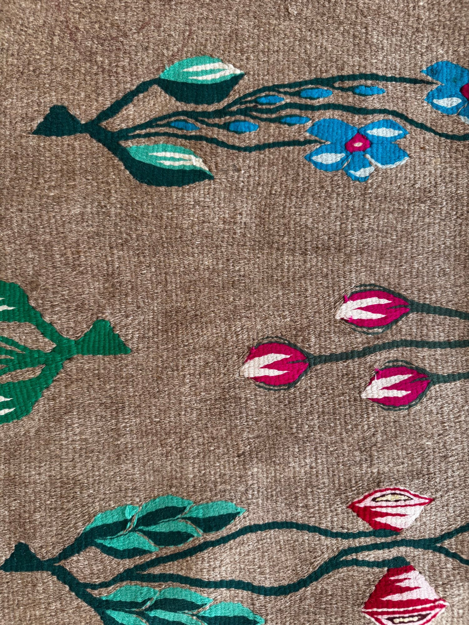 Vintage Greige Floral Oltenian Wool Rug, 265x175 cm, view 3