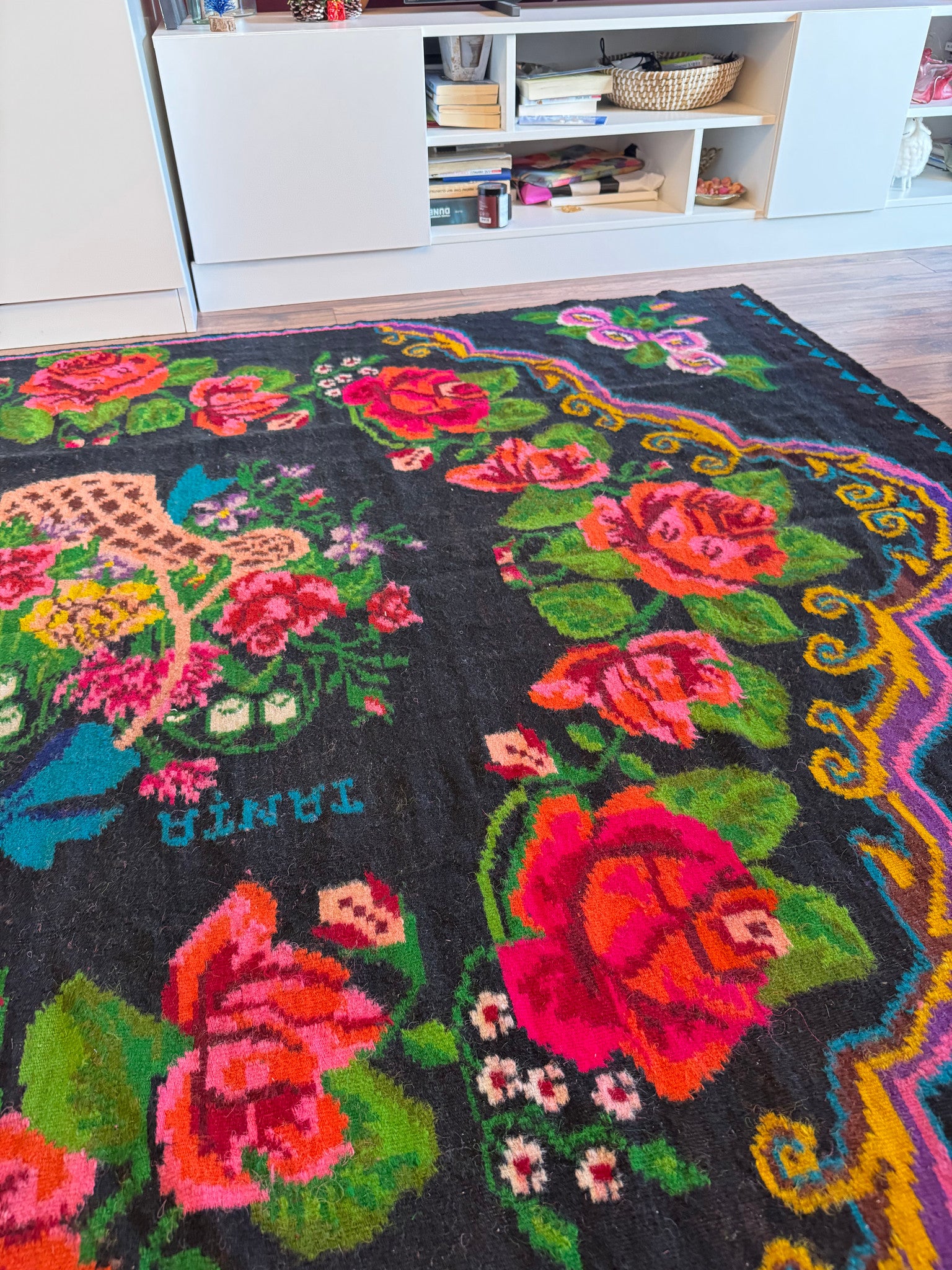 Vintage Floral Oltenian Wool Rug, 266x185 cm, view 12