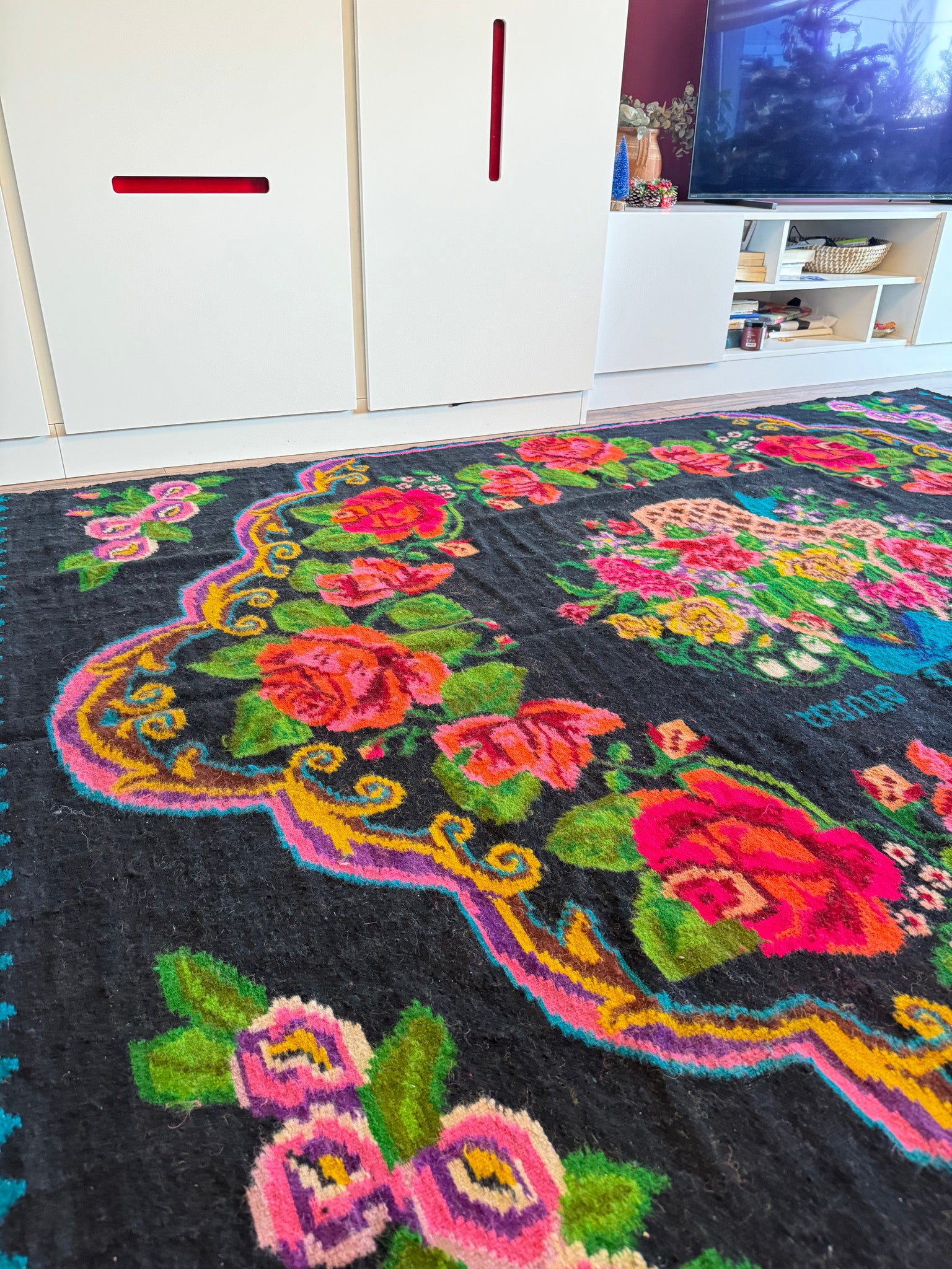 Vintage Floral Oltenian Wool Rug, 266x185 cm, view 14