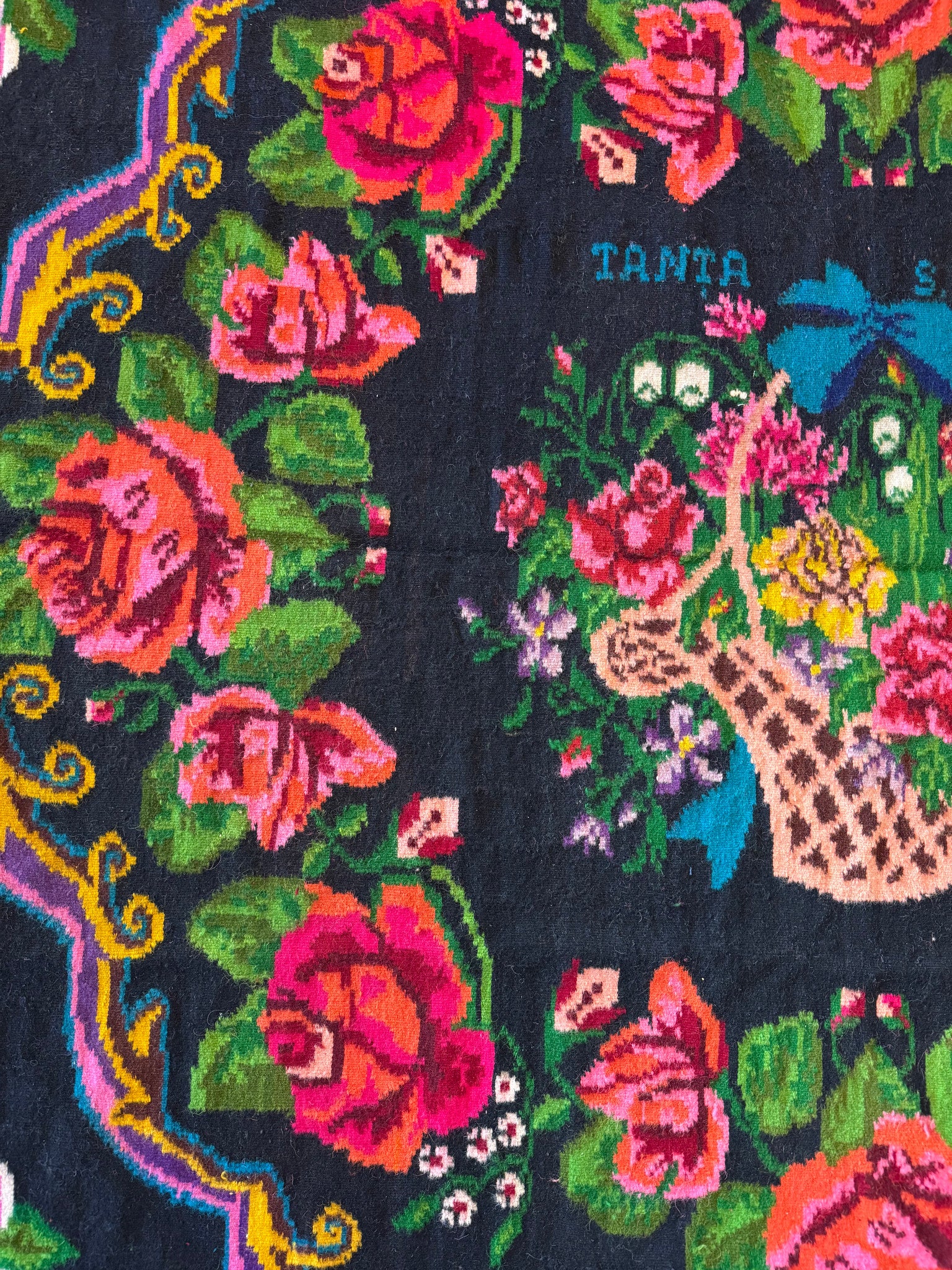Vintage Floral Oltenian Wool Rug, 266x185 cm, view 2