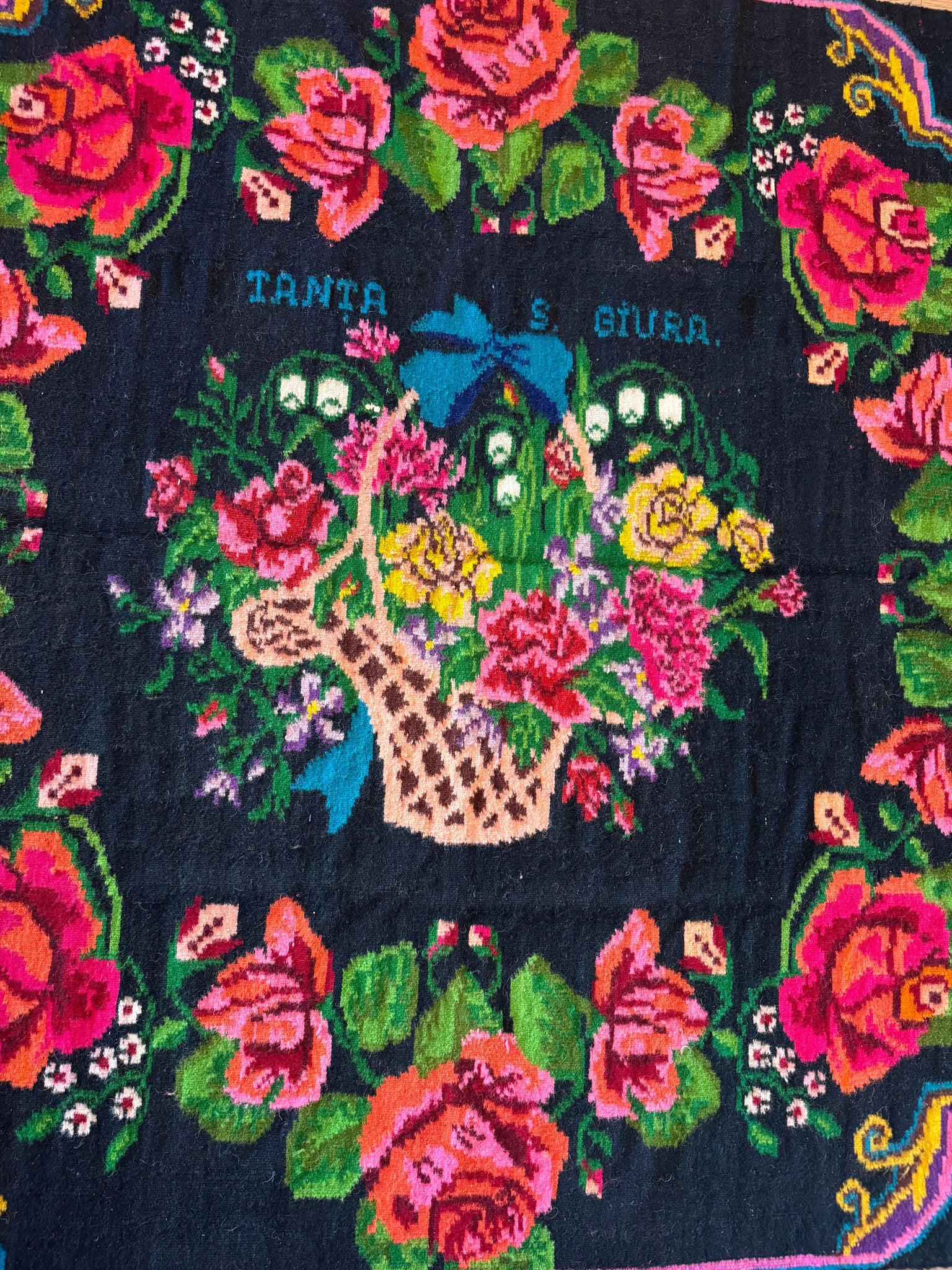 Vintage Floral Oltenian Wool Rug, 266x185 cm, view 4