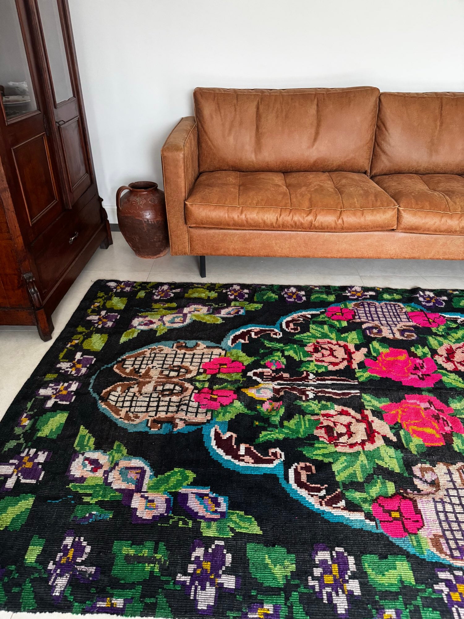 Vintage Floral Oltenian Wool Rug, 295x160 cm, view 14