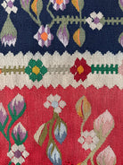 Vintage Red Floral Oltenian Wool Runner Rug, 185x70 cm, view 3