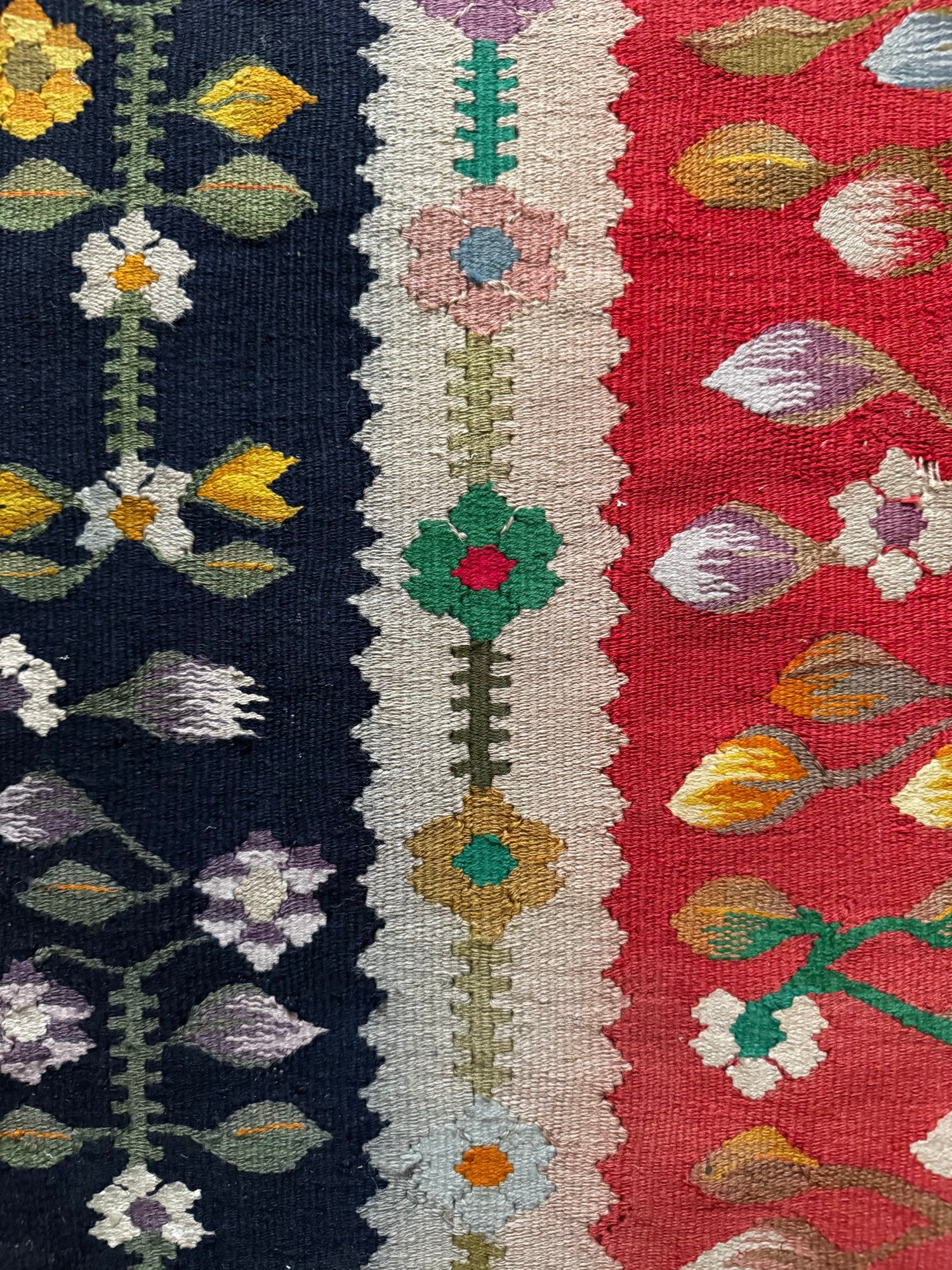 Vintage Red Floral Oltenian Wool Runner Rug, 185x70 cm, view 8