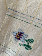 Vintage Romanian Folk Towel, Blue Flowers, 167x47 cm, view 5