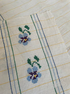 Vintage Romanian Folk Towel, Blue Flowers, 167x47 cm, view 6