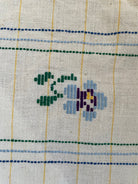 Vintage Romanian Folk Towel, Blue Flowers, 167x47 cm, view 7