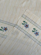 Vintage Romanian Folk Towel, Blue Flowers, 167x47 cm, view 9