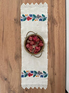 Vintage Romanian Folk Towel with Lace, 66x21 cm
