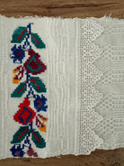 Vintage Romanian Folk Towel with Lace, 66x21 cm, view 6