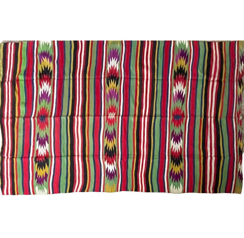 Vintage Geometric Romanian Kilim Rug, 290x158 cm