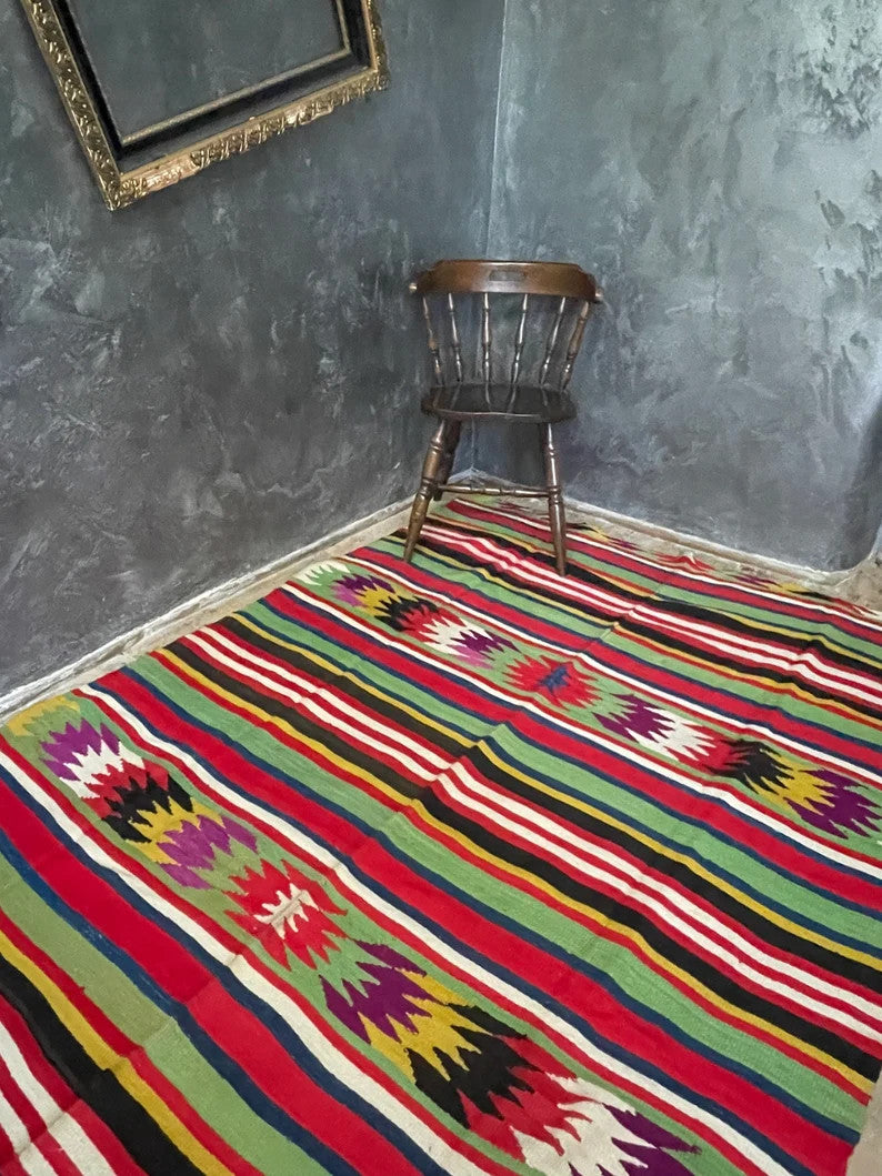 Vintage Geometric Romanian Kilim Rug, 290x158 cm, view 4
