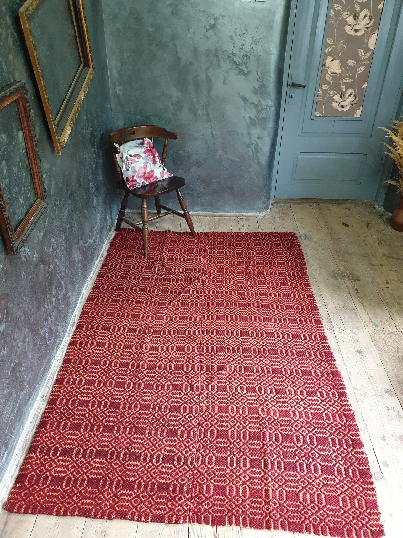 Vintage Floral Romanian Kilim Rug, 218x140 cm, view 4