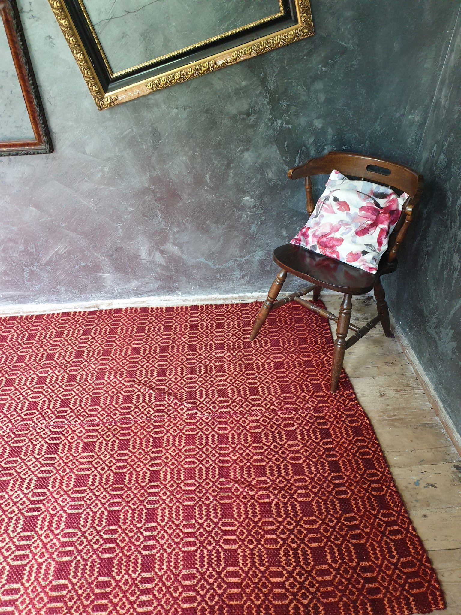 Vintage Floral Romanian Kilim Rug, 218x140 cm, view 6