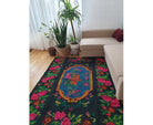 Vintage Romanian Rug with Deer, 205x155 cm, view 4