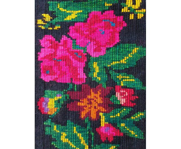 Vintage Romanian Rug with Deer, 205x155 cm, view 5
