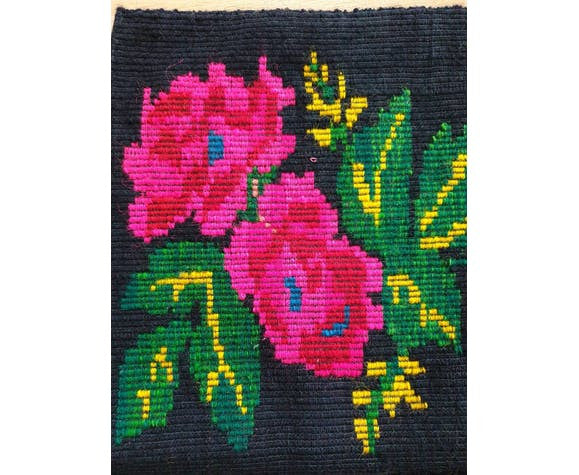 Vintage Romanian Rug with Deer, 205x155 cm, view 8