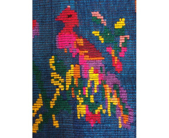 Vintage Romanian Rug with Deer, 205x155 cm, view 9