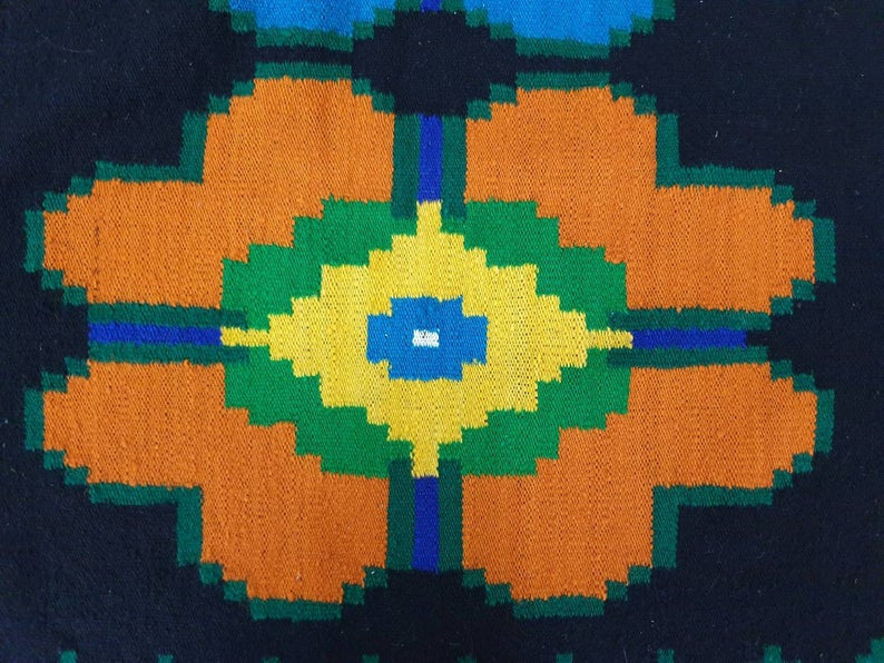 Vintage Yellow & Orange Floral Romanian Rug, 178x137 cm, view 3
