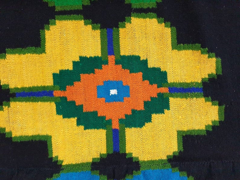 Vintage Yellow & Orange Floral Romanian Rug, 178x137 cm, view 7