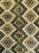Vintage Yellow Geometric Romanian Rug, 202x142 cm, view 8