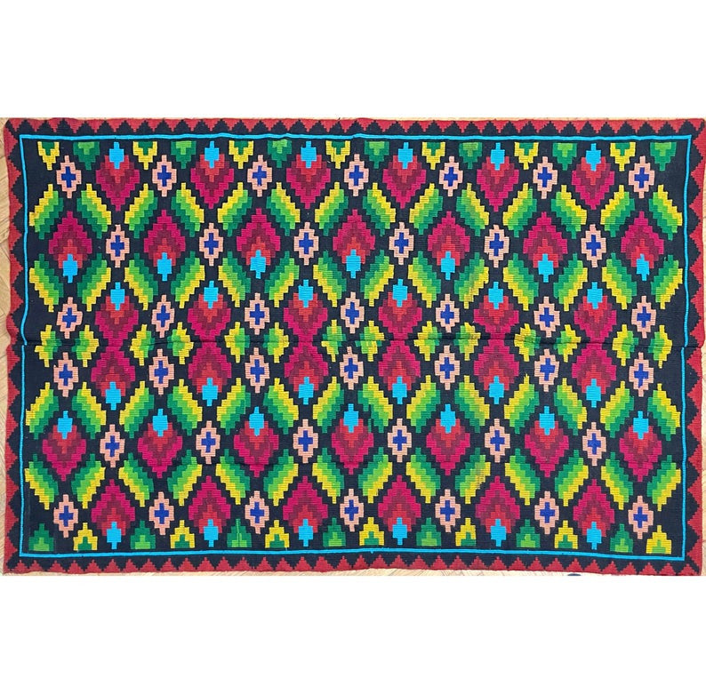 Vintage Geometric Romanian Rug, 238x144 cm