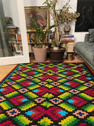 Vintage Geometric Romanian Rug, 238x144 cm, view 10