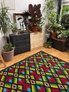 Vintage Geometric Romanian Rug, 238x144 cm, view 9