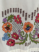Vintage Embroidered Folk Towel with Lace, 196x41 cm, view 5