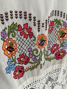 Vintage Embroidered Folk Towel with Lace, 196x41 cm, view 8